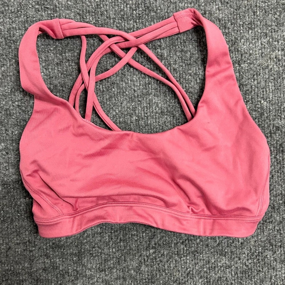 Victoria's Secret Sports Bra Womens Size XS Pink Strappy Crisscross Back Yoga